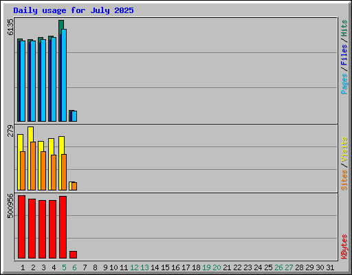 Daily usage for July 2025