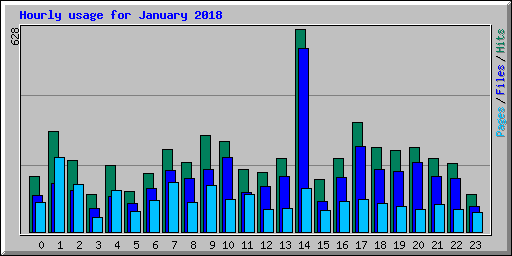 Hourly usage for January 2018