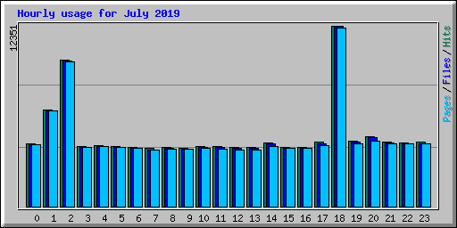 Hourly usage for July 2019