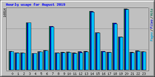 Hourly usage for August 2019