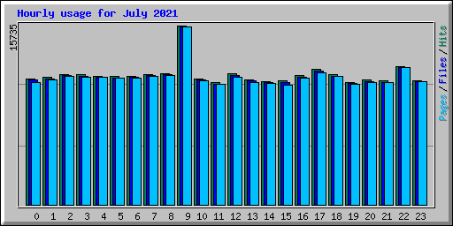 Hourly usage for July 2021